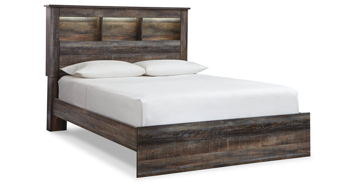Drystan Bookcase Panel Bed - Queen