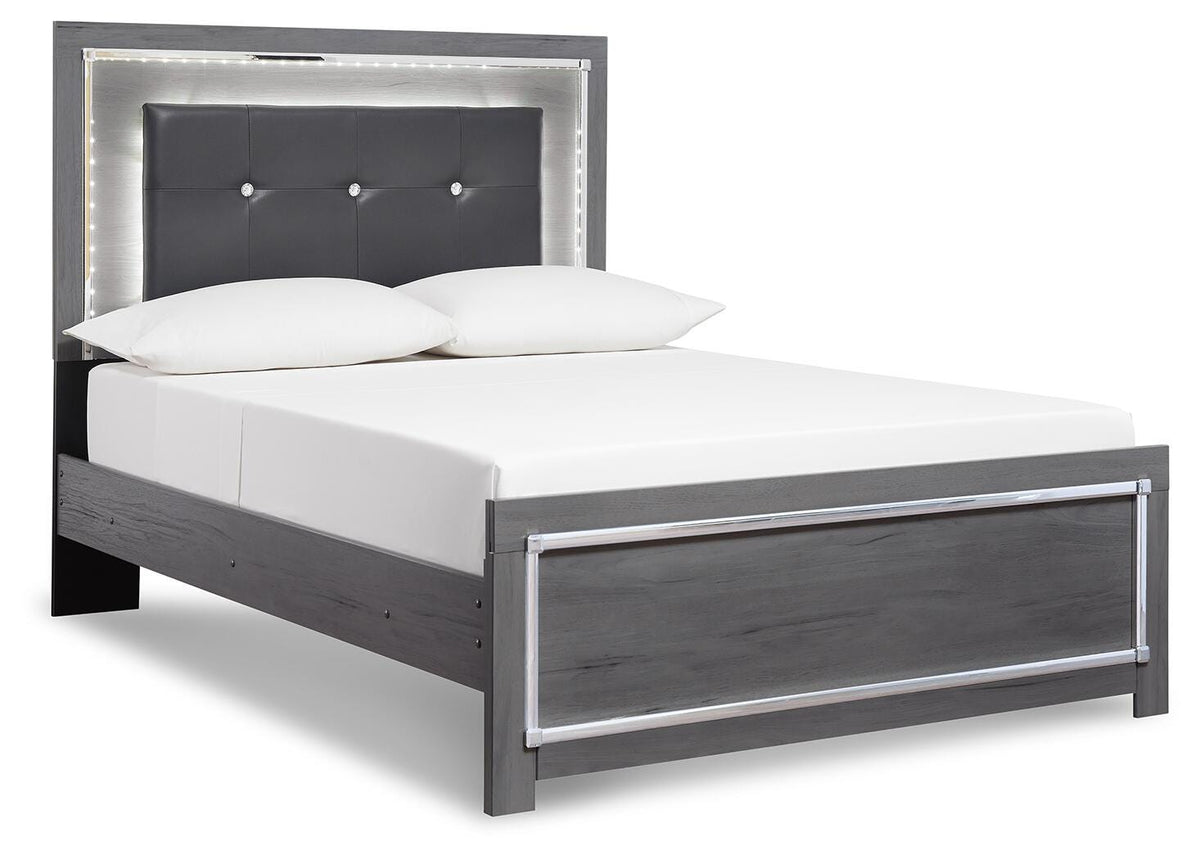 Lodanna Gray Full Upholstered Panel Bed