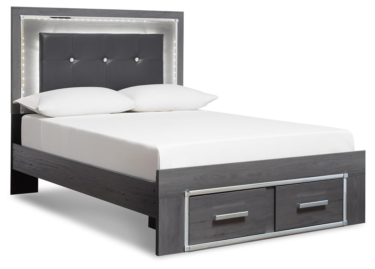 Lodanna Gray Full Storage Panel Bed