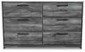 Baystorm Gray Six Drawer Dresser