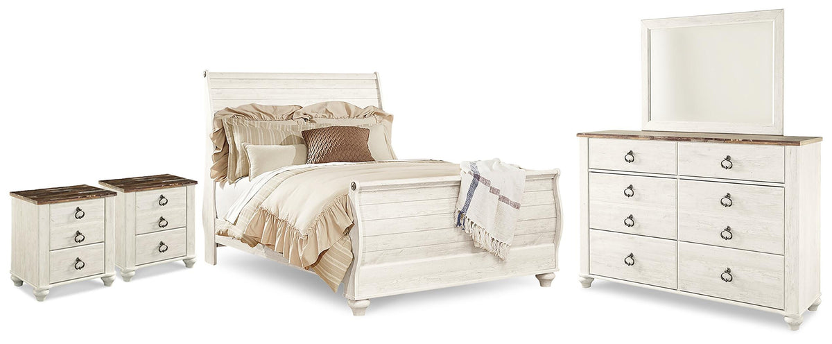 Willowton Sleigh Sleigh Bed - Queen