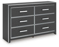 Zuraleus Black Six Drawer Dresser