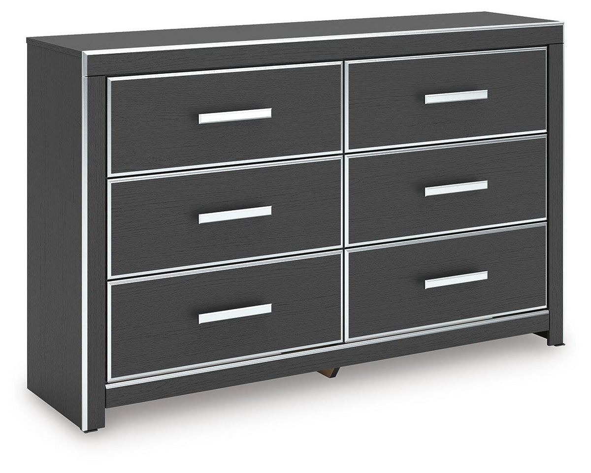 Zuraleus Black Six Drawer Dresser