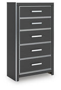 Zuraleus Black Five Drawer Chest
