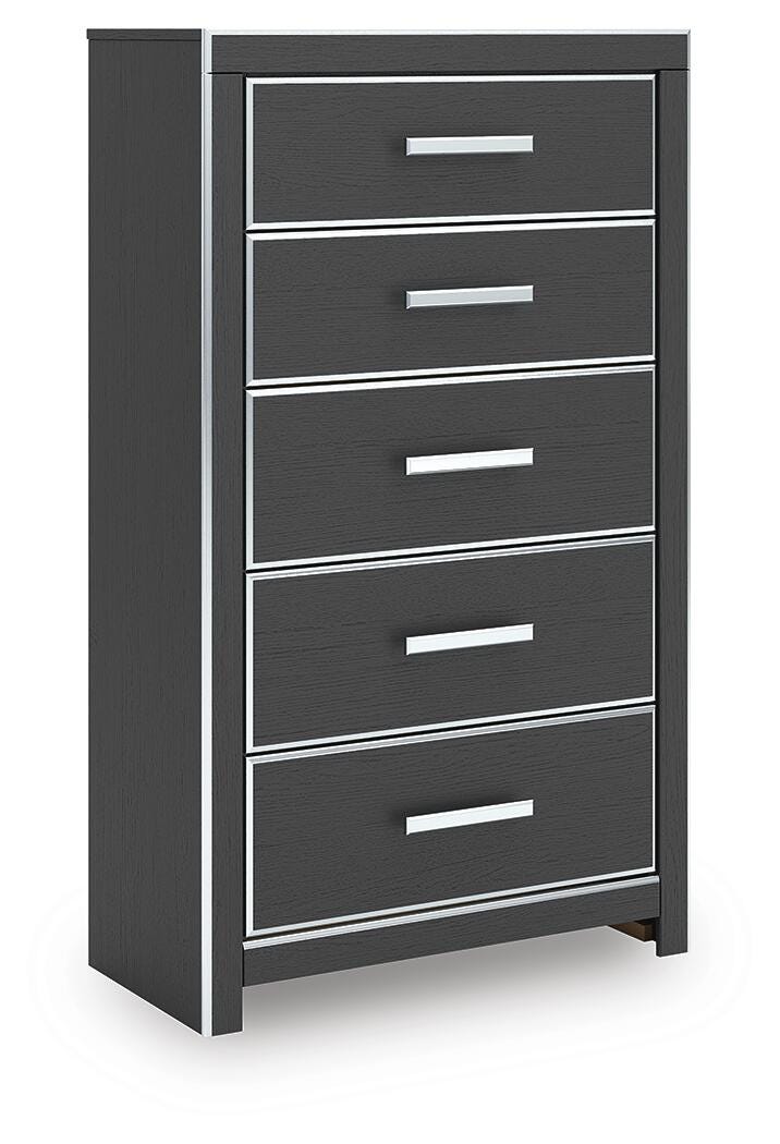 Zuraleus Black Five Drawer Chest