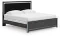 Zuraleus Black Upholstered Panel Bed - King
