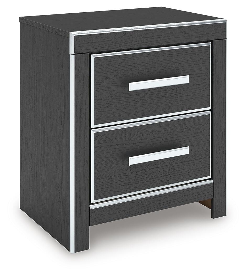 Zuraleus Black Two Drawer Night Stand
