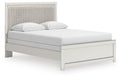 Zuraleus White Upholstered Panel Upholstered Panel Bed - Queen