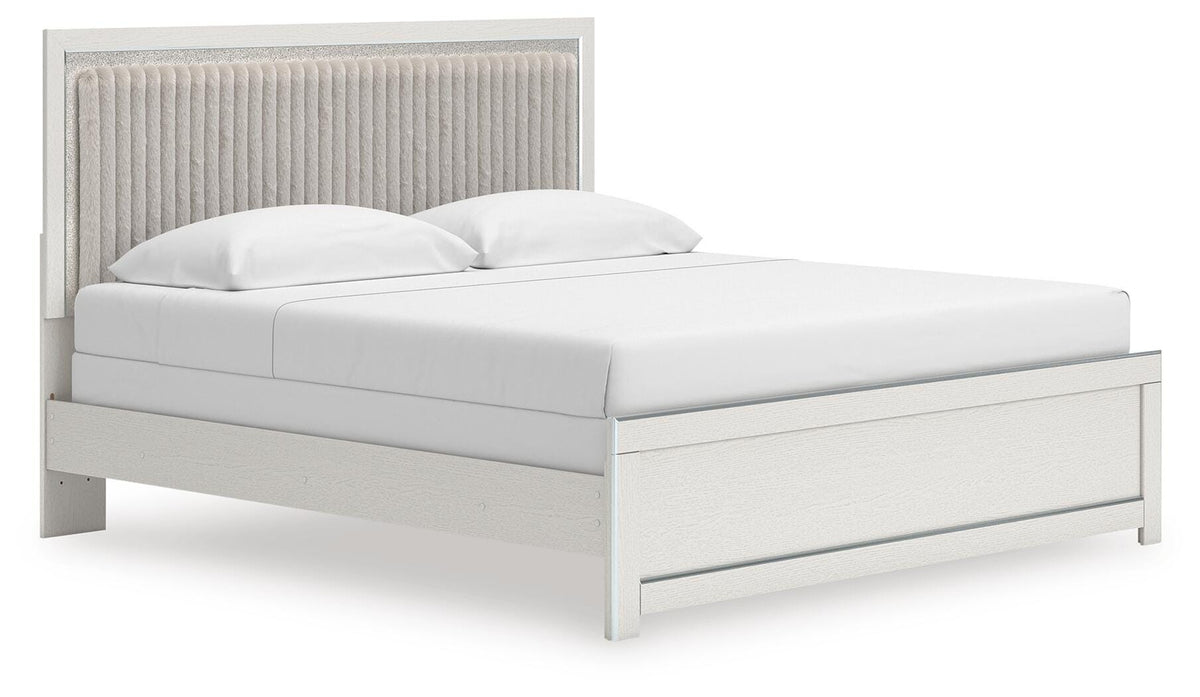 Zuraleus White Upholstered Panel Bed - King