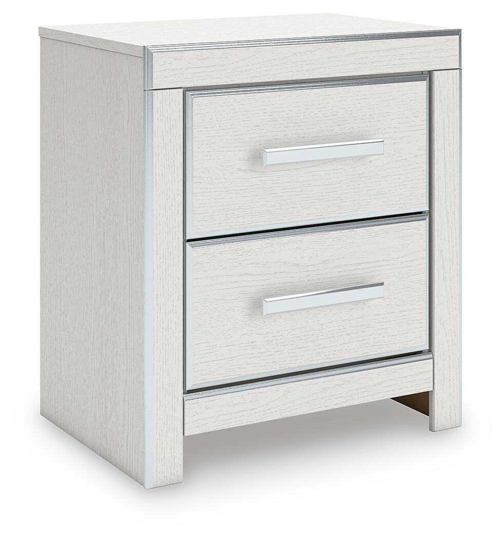 Zuraleus White Two Drawer Night Stand