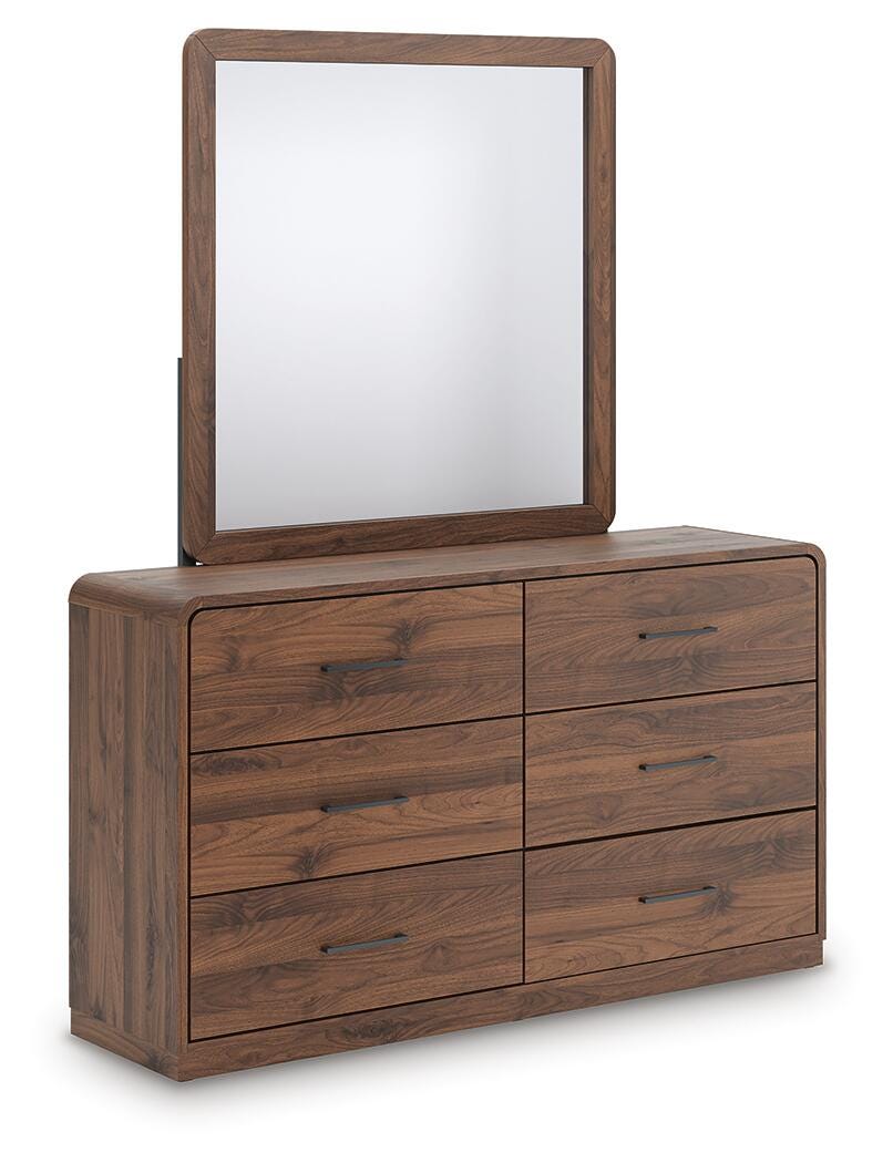 Fortlorn Walnut Brown Bedroom Mirror