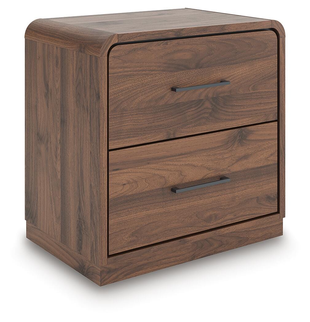 Fortlorn Walnut Brown Two Drawer Night Stand