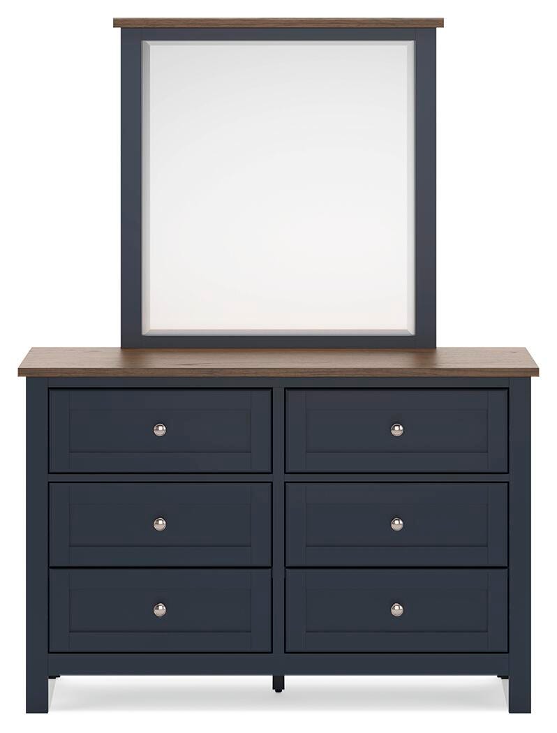 Landocken Brown/Blue Bedroom Mirror