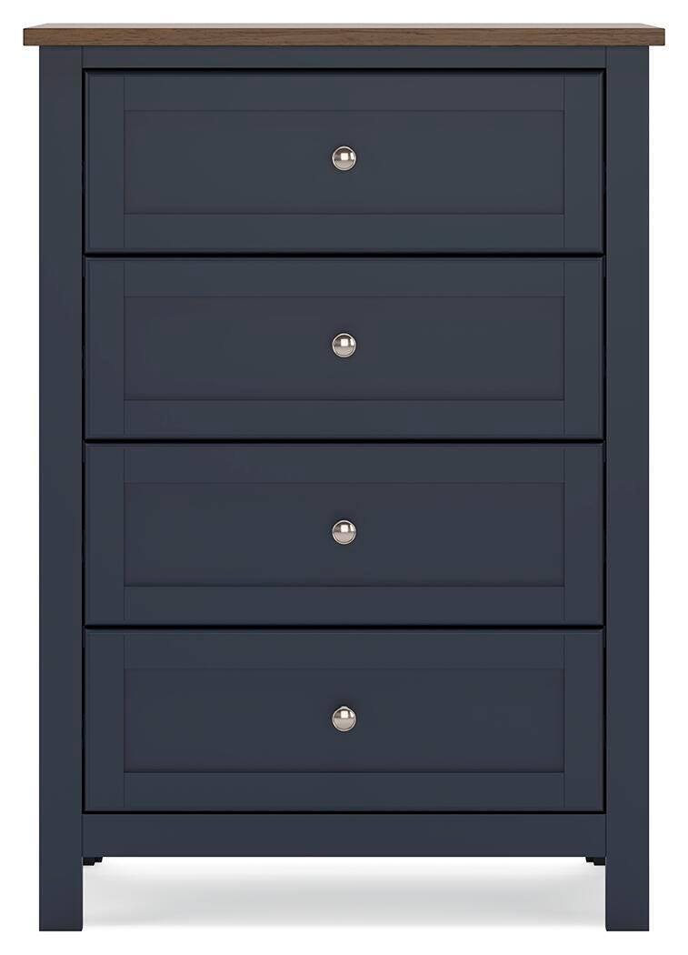 Landocken Brown/Blue Four Drawer Chest