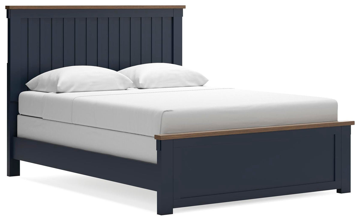 Landocken Brown/Blue Panel Bed - Queen