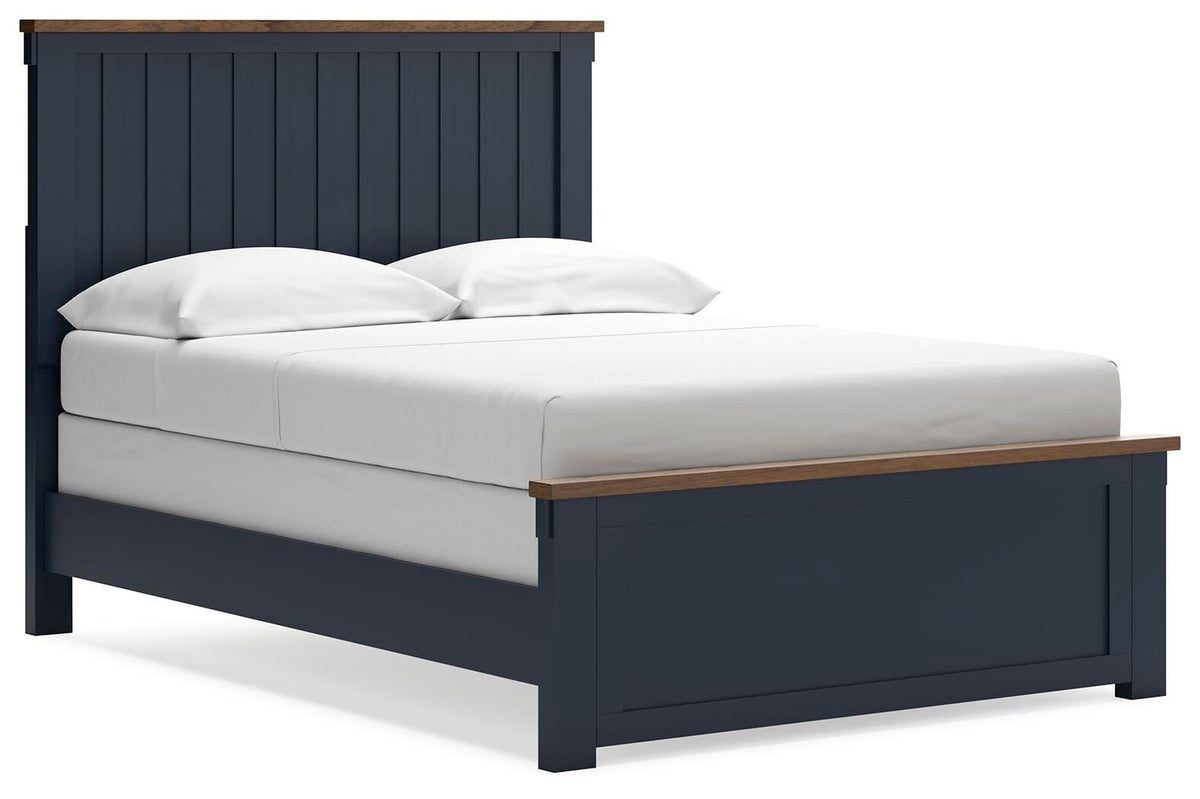 Landocken Brown/Blue Panel Panel Bed - Full