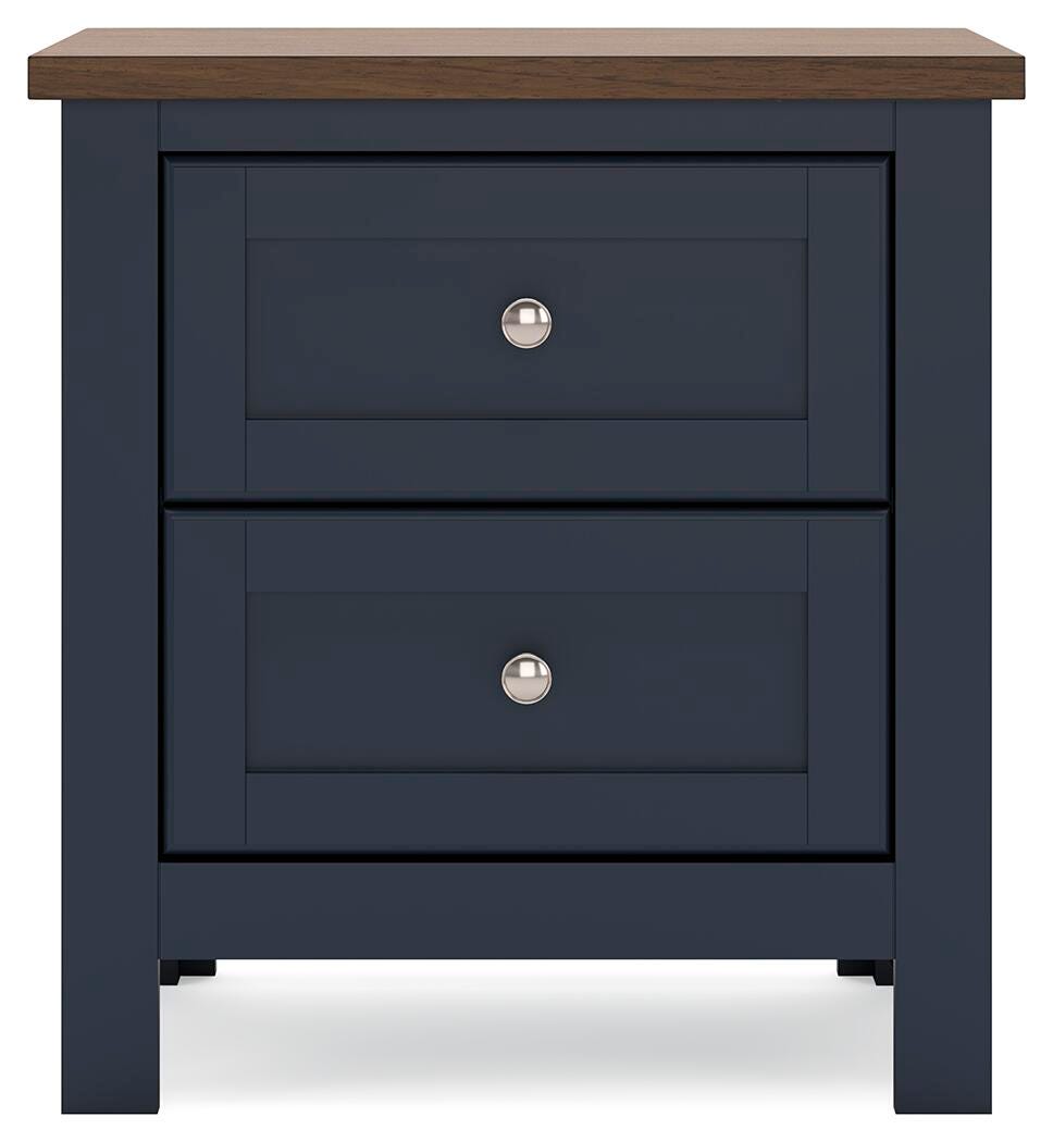 Landocken Brown/Blue Two Drawer Night Stand