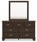 Covetown Dark Brown Bedroom Mirror