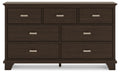Covetown Dark Brown Dresser