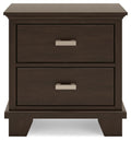 Covetown Dark Brown Two Drawer Night Stand