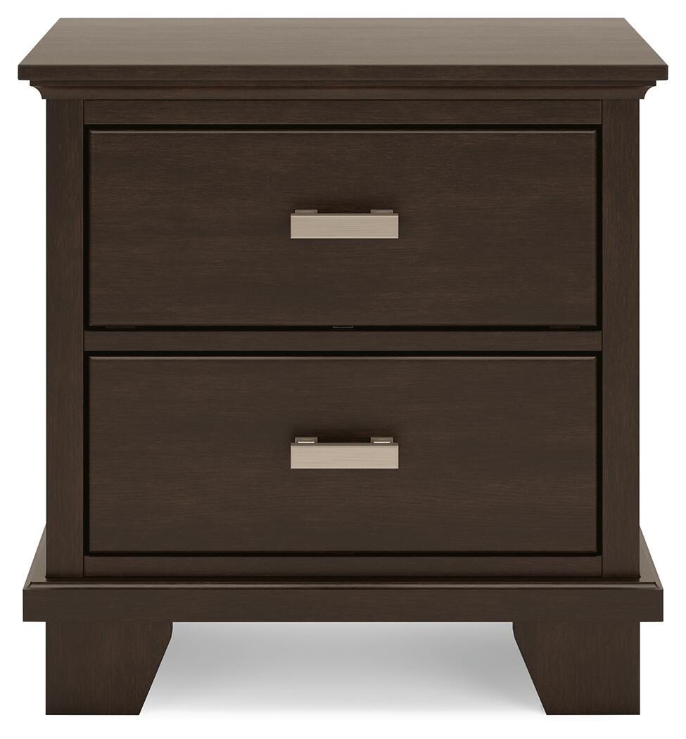 Covetown Dark Brown Two Drawer Night Stand