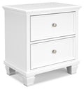 Fortman White Two Drawer Night Stand