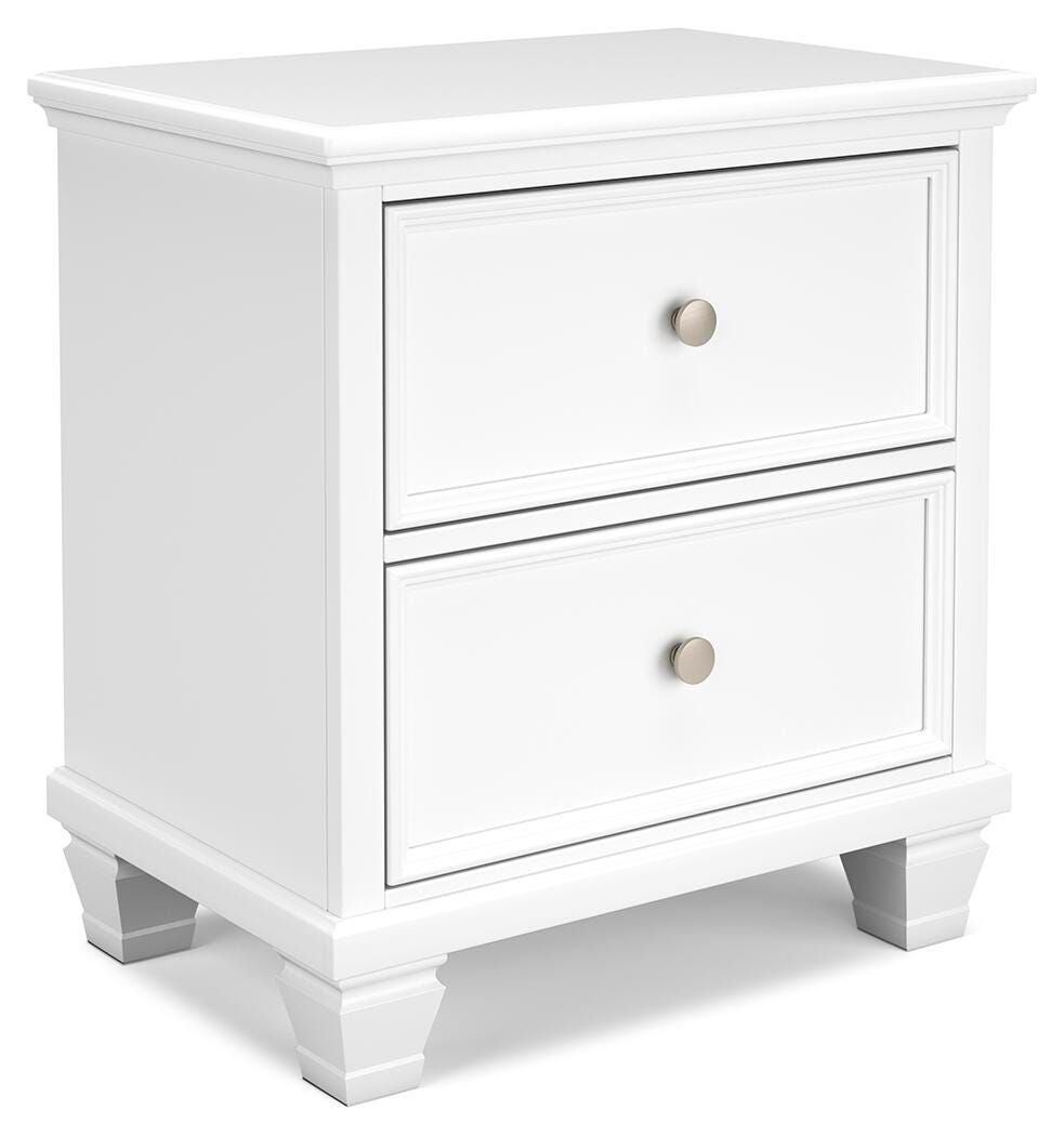 Fortman White Two Drawer Night Stand