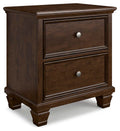 Danabrin Brown Two Drawer Night Stand