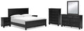 Lanolee Black Panel Panel Bed - Twin