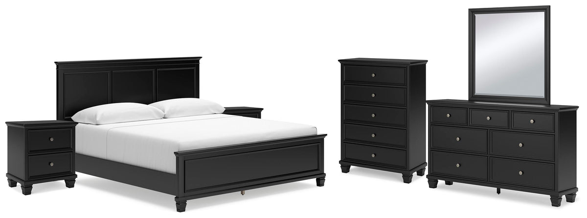Lanolee Black Panel Panel Bed - Twin