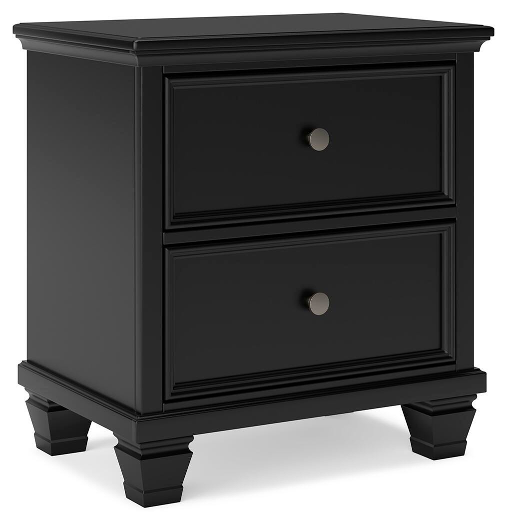Lanolee Black Two Drawer Night Stand