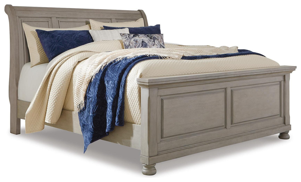 Lettner Light Gray Sleigh Sleigh Bed - King