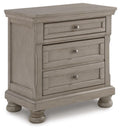 Lettner Light Gray Two Drawer Night Stand
