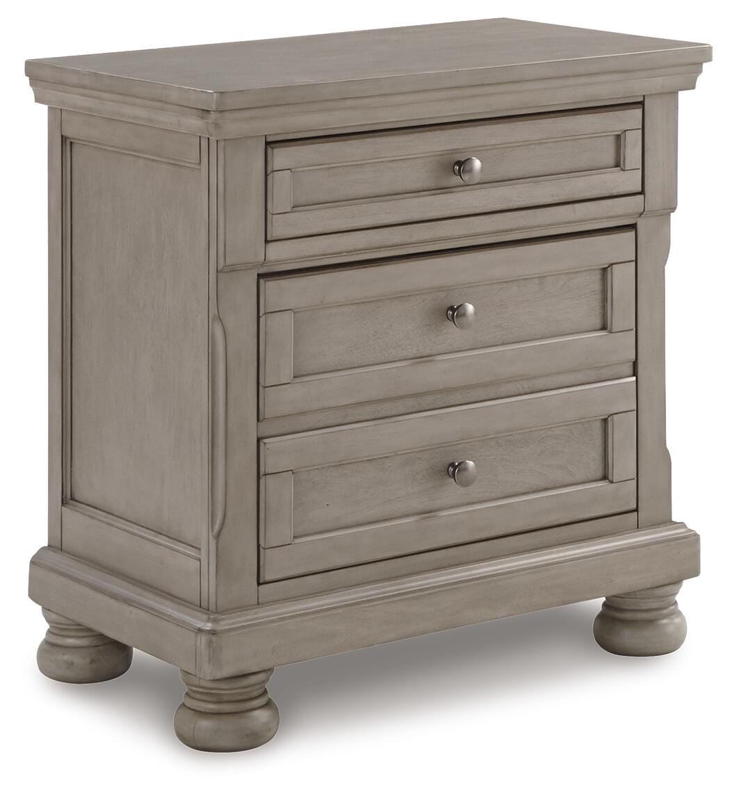 Lettner Light Gray Two Drawer Night Stand