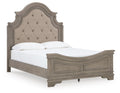 Lodenbay Antique Gray Upholstered Panel Bed - Queen