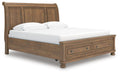 Feddinger Medium Brown Sleigh Sleigh Bed - King