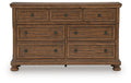 Zackaryn Warm Brown Dresser