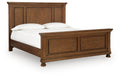 Zackaryn Warm Brown Panel Bed - King