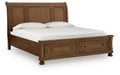 Zackaryn Warm Brown Sleigh Bed - King