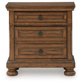 Zackaryn Warm Brown Two Drawer Night Stand