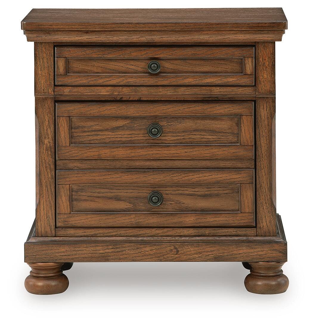 Zackaryn Warm Brown Two Drawer Night Stand