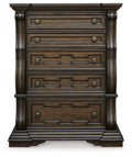 Maylee Dark Brown Five Drawer Chest