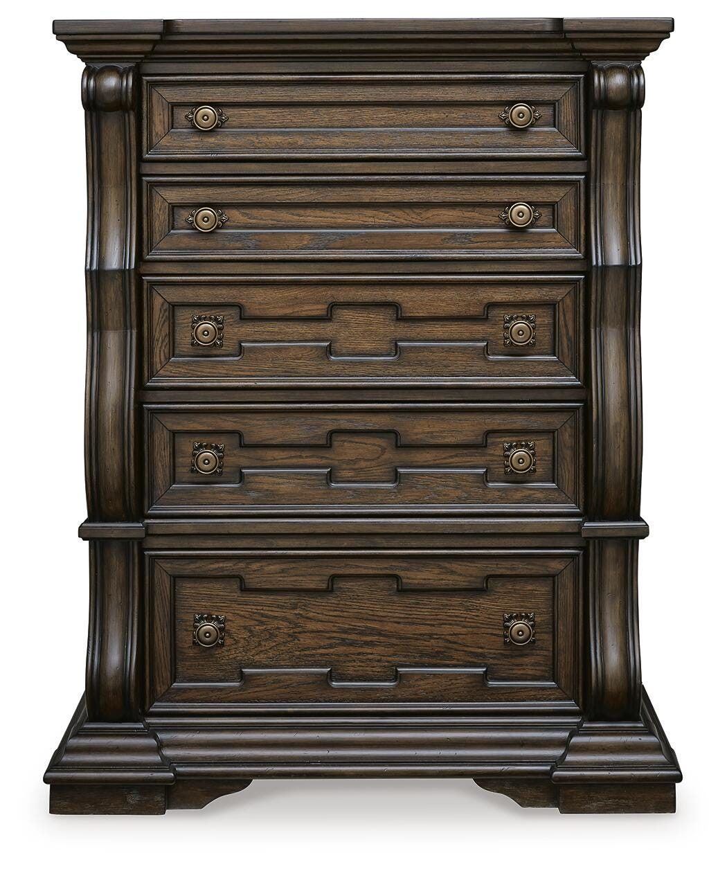 Maylee Dark Brown Five Drawer Chest