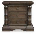 Maylee Dark Brown Three Drawer Night Stand