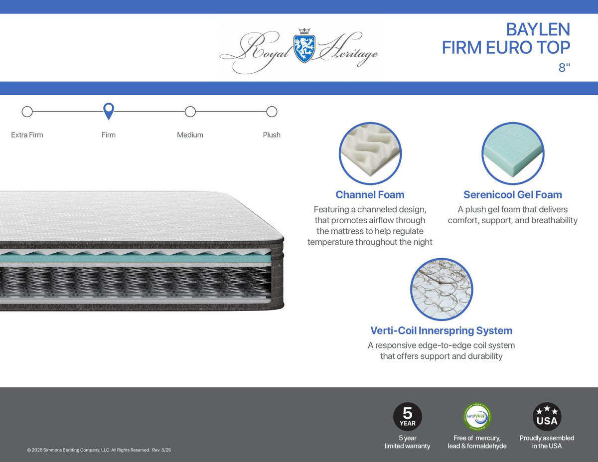 Baylen Firm Euro Top 8" Mattress