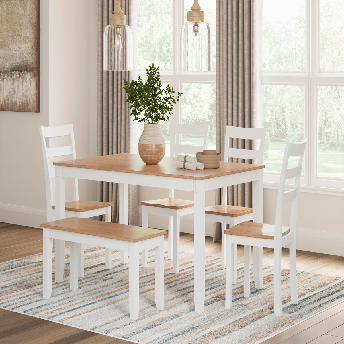 Gesthaven Natural White Dining Room Table Set