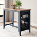 Gesthaven Natural Blue Rectangular Dining Room Counter Table