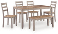 Harperfield Natural Gray 6-Piece Dining Set