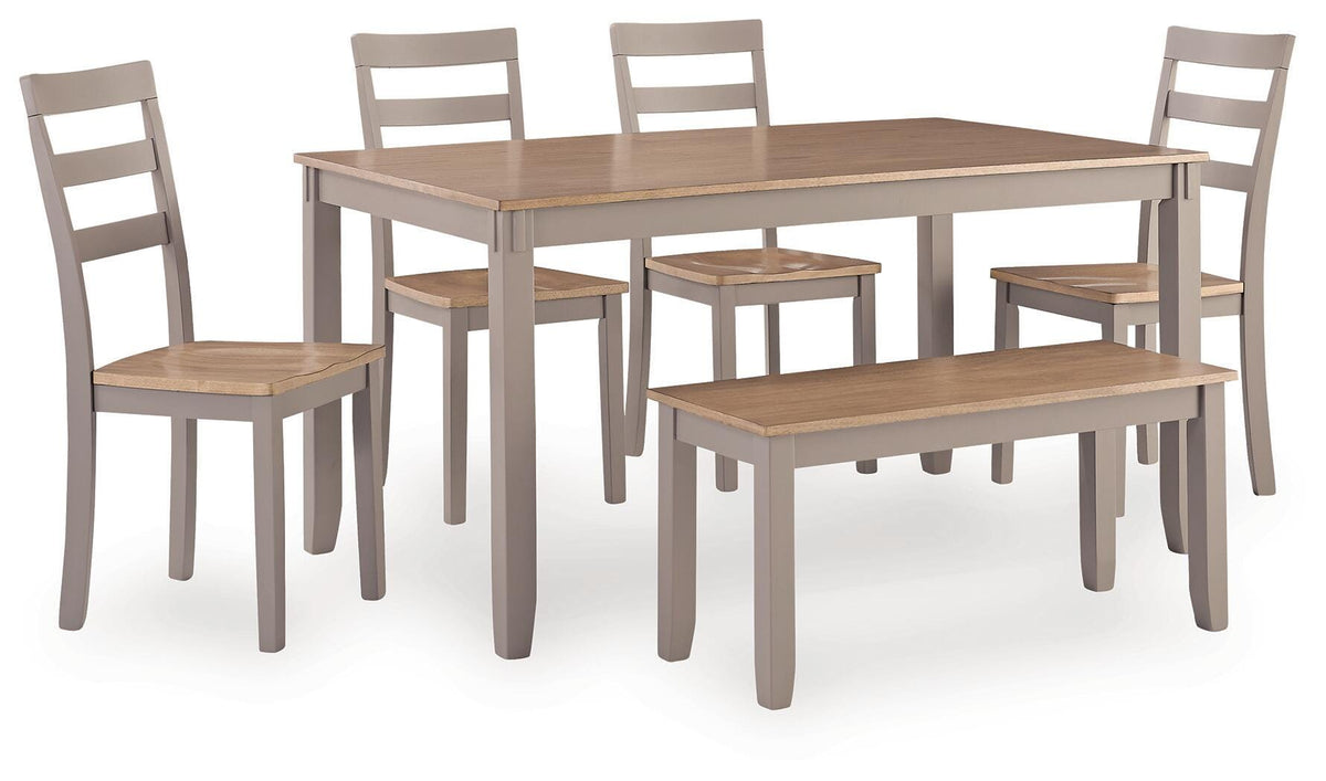 Harperfield Natural Gray 6-Piece Dining Set