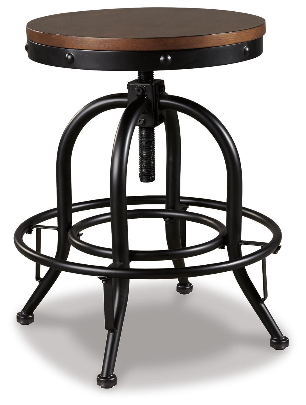 24 In. Backless Swivel Barstool (Brown)